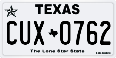 TX license plate CUX0762