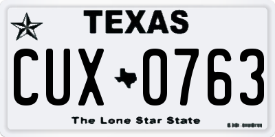 TX license plate CUX0763