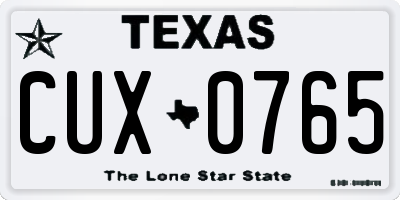 TX license plate CUX0765