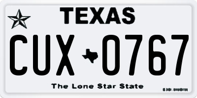 TX license plate CUX0767