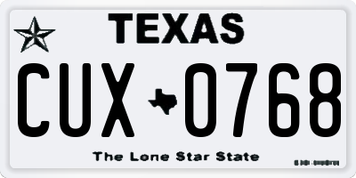 TX license plate CUX0768