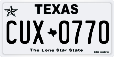 TX license plate CUX0770