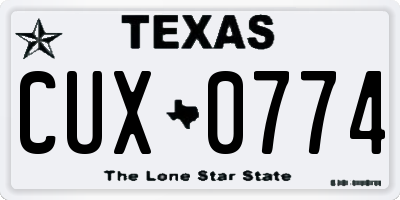 TX license plate CUX0774