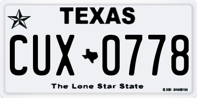 TX license plate CUX0778