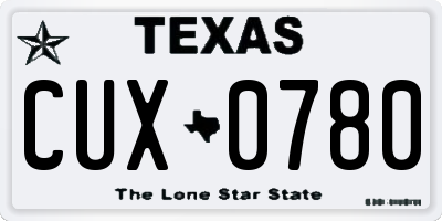 TX license plate CUX0780