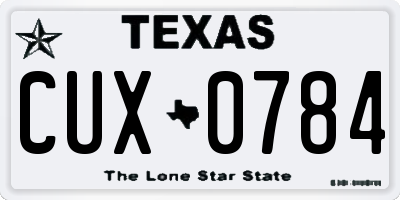 TX license plate CUX0784