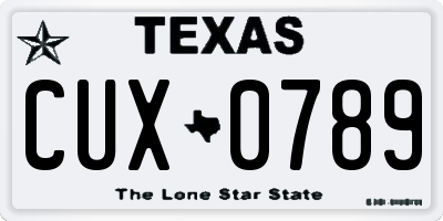 TX license plate CUX0789