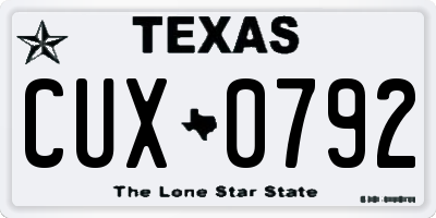 TX license plate CUX0792