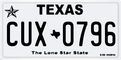 TX license plate CUX0796