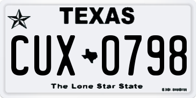 TX license plate CUX0798