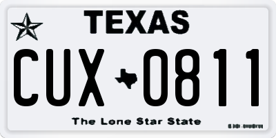 TX license plate CUX0811