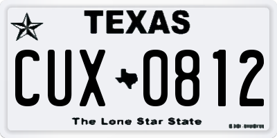 TX license plate CUX0812