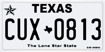 TX license plate CUX0813