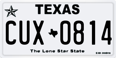TX license plate CUX0814