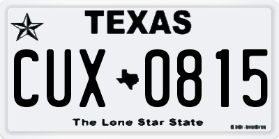 TX license plate CUX0815