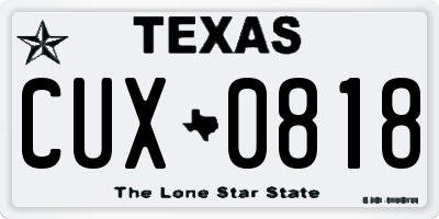 TX license plate CUX0818