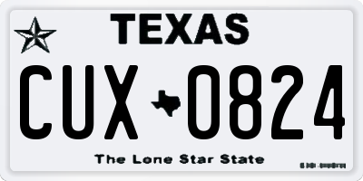 TX license plate CUX0824