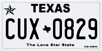 TX license plate CUX0829