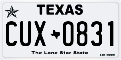 TX license plate CUX0831