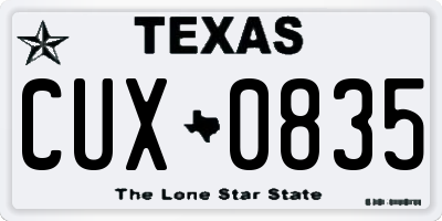 TX license plate CUX0835