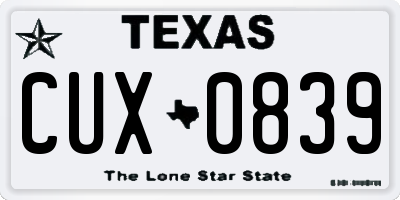 TX license plate CUX0839