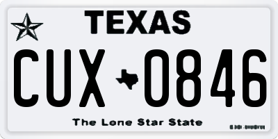 TX license plate CUX0846