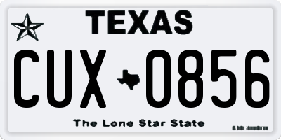TX license plate CUX0856