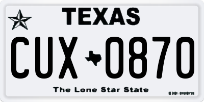 TX license plate CUX0870