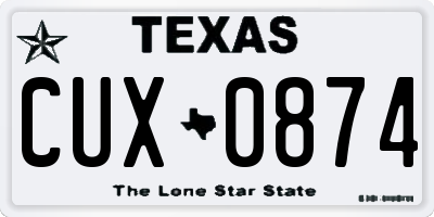 TX license plate CUX0874