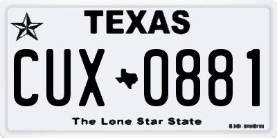 TX license plate CUX0881