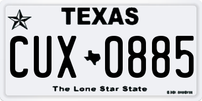TX license plate CUX0885