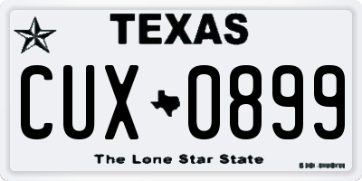 TX license plate CUX0899