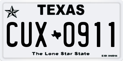 TX license plate CUX0911