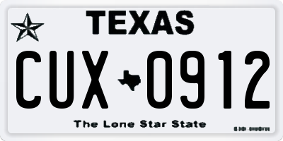 TX license plate CUX0912