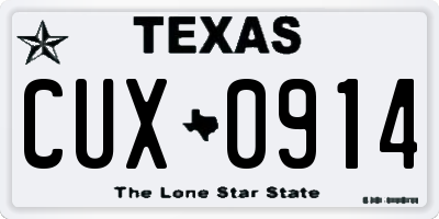 TX license plate CUX0914