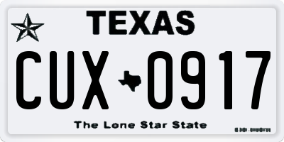 TX license plate CUX0917