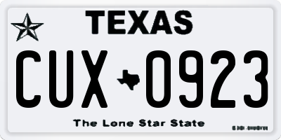 TX license plate CUX0923