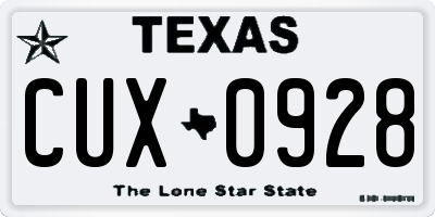 TX license plate CUX0928