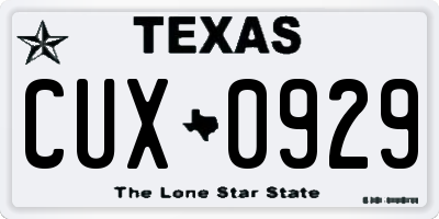 TX license plate CUX0929