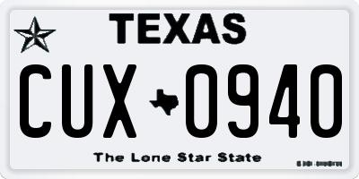 TX license plate CUX0940
