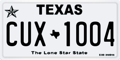 TX license plate CUX1004