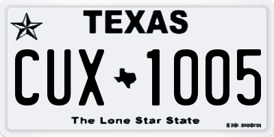 TX license plate CUX1005