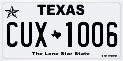 TX license plate CUX1006