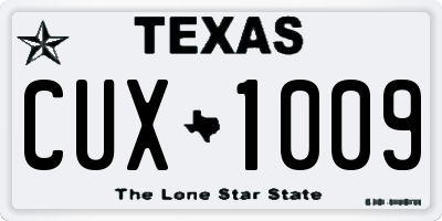 TX license plate CUX1009