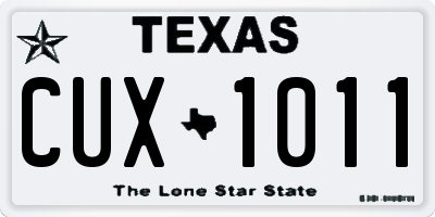 TX license plate CUX1011