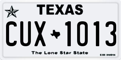 TX license plate CUX1013