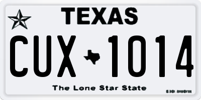 TX license plate CUX1014