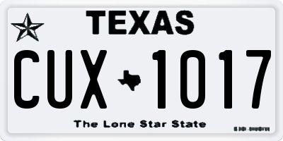 TX license plate CUX1017