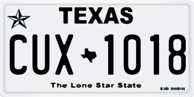 TX license plate CUX1018