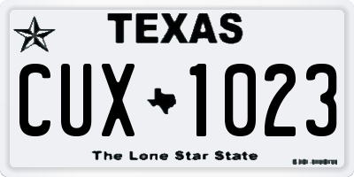 TX license plate CUX1023